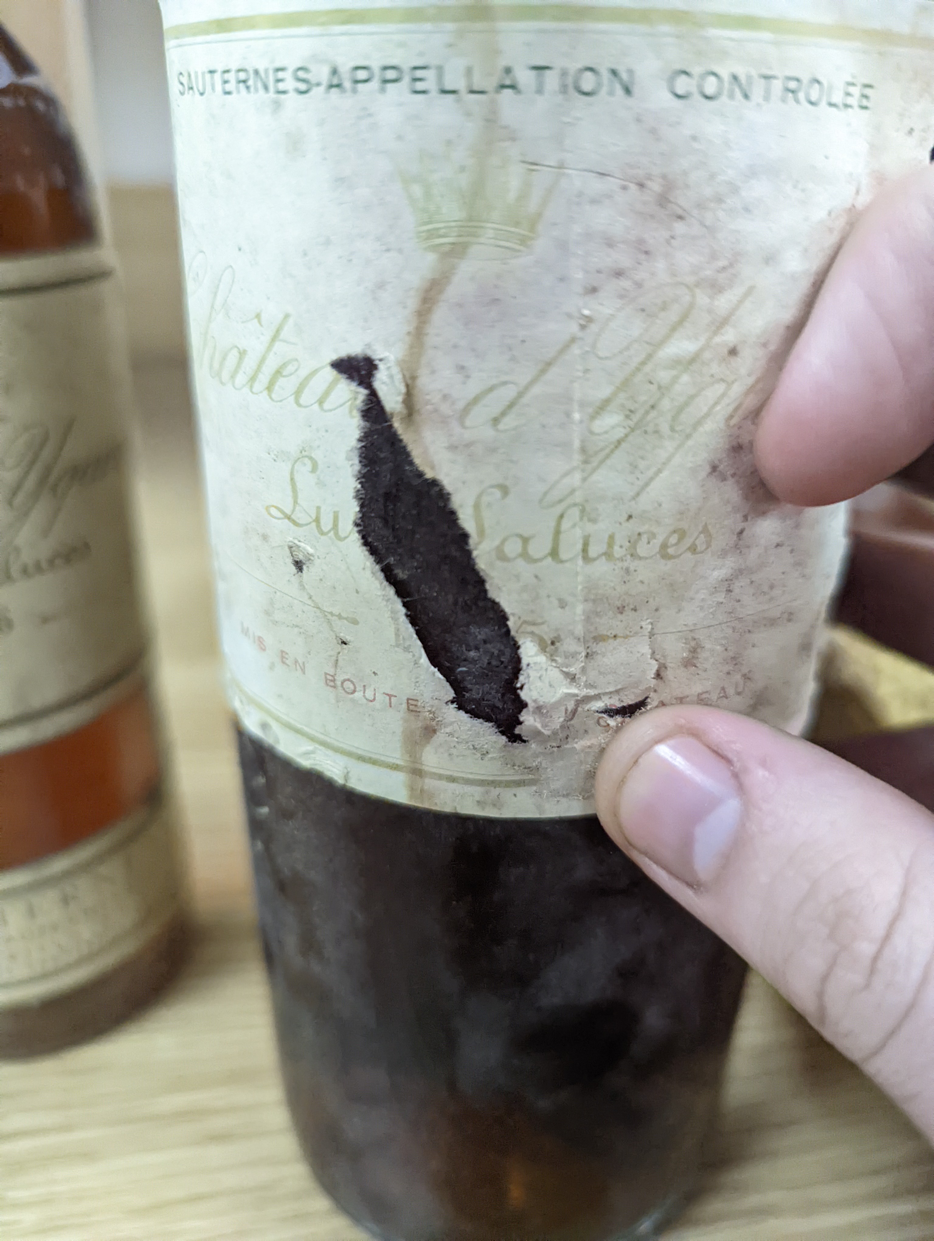 Two bottles of Chateau D'Yquem Sauternes 1967-1965, and a 375ml bottle